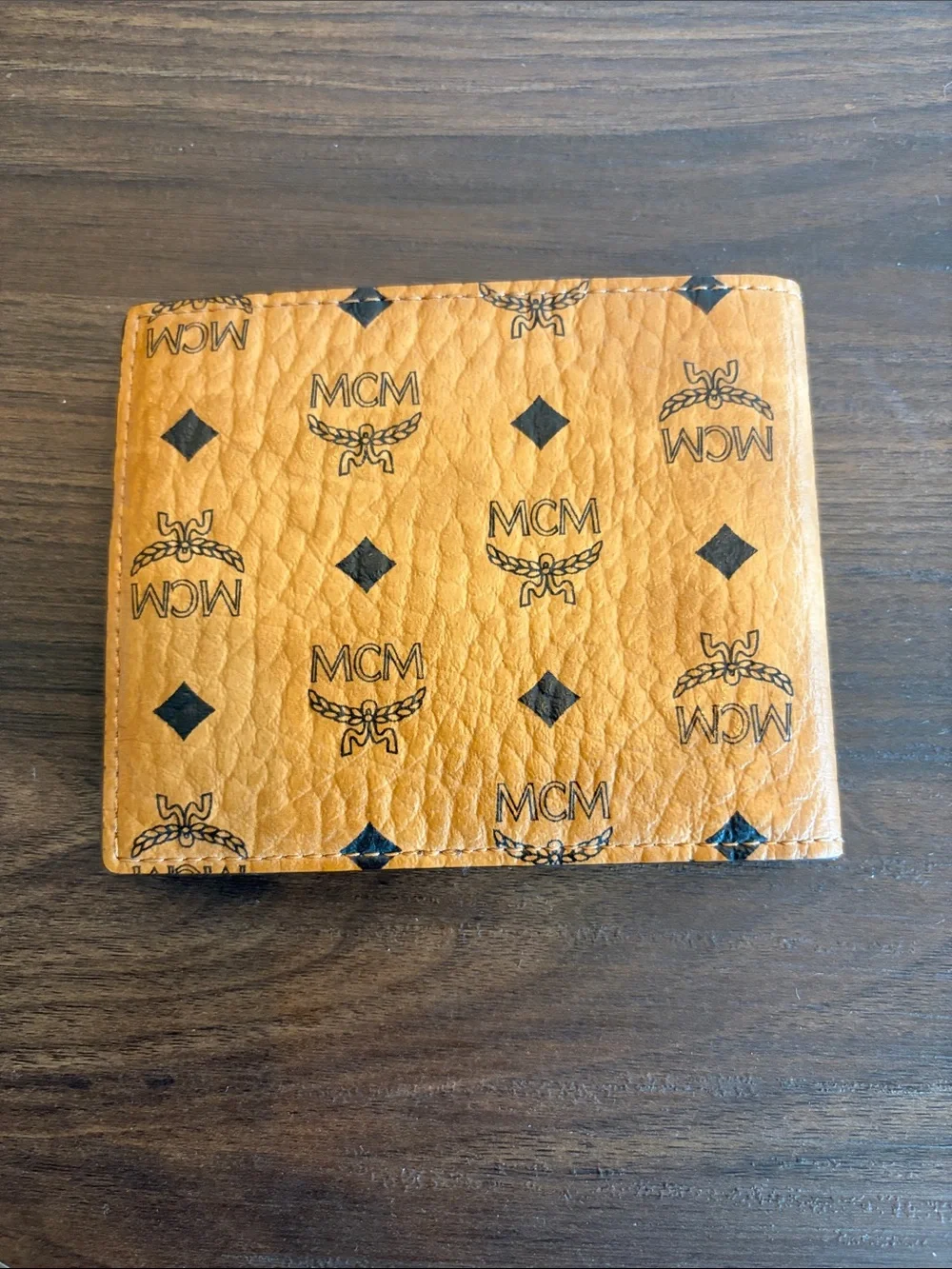 MCM Cognac Visetos Logo Bifold Card & Key Holder